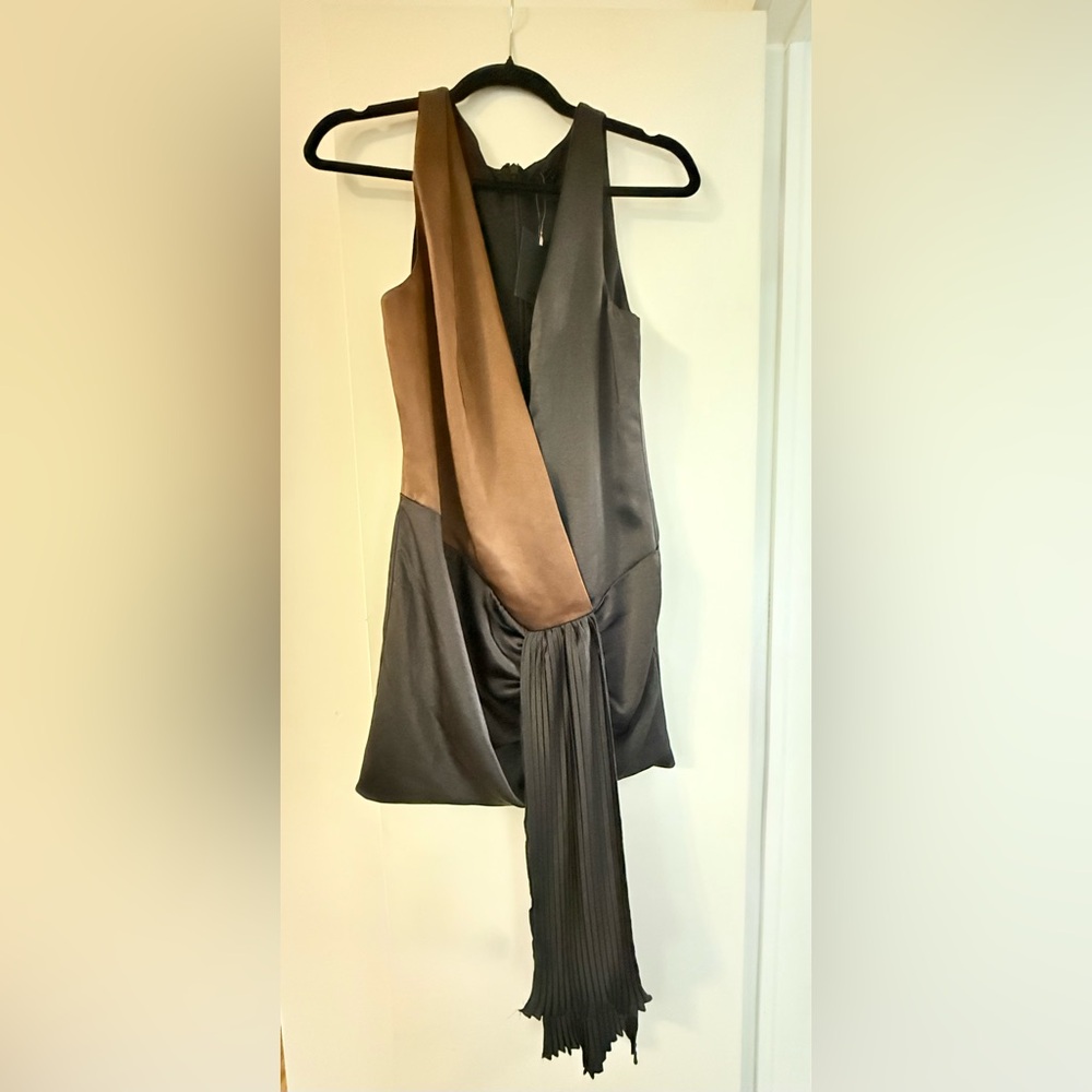 NBD Black and Brown Draped Dress - Picture 2 of 3